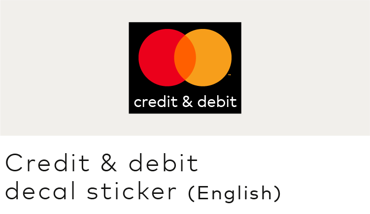 Image of the Mastercard credit & debit mark in English Image of the horizontal Mastercard full color version