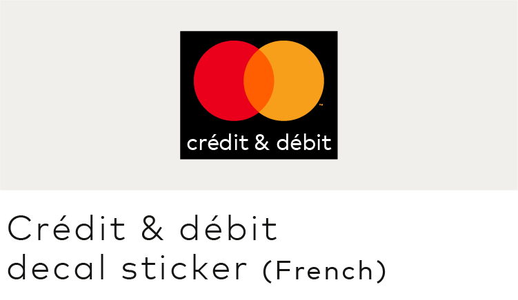 Image of the Mastercard credit & debit mark in French Image of the horizontal Mastercard grayscale version