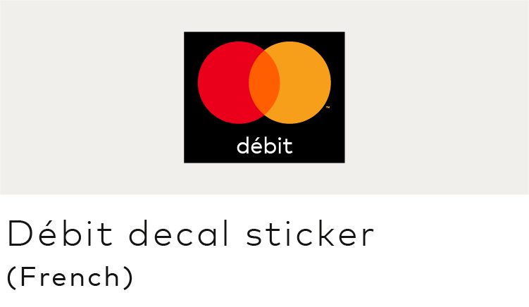 Image of the Mastercard débit mark in French Image of the horizontal Mastercard solid version