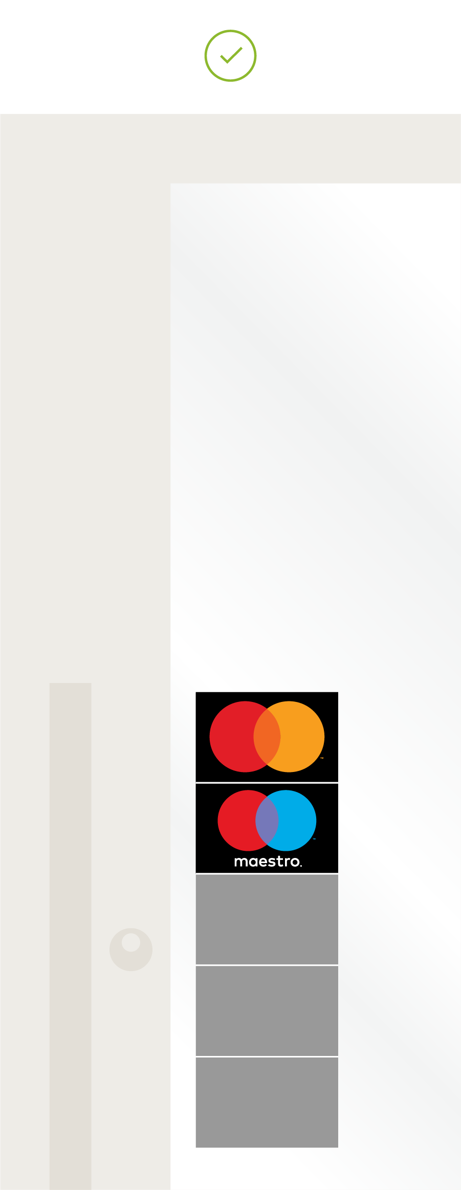 Image of compliant credential load Image of compliant merchant door
