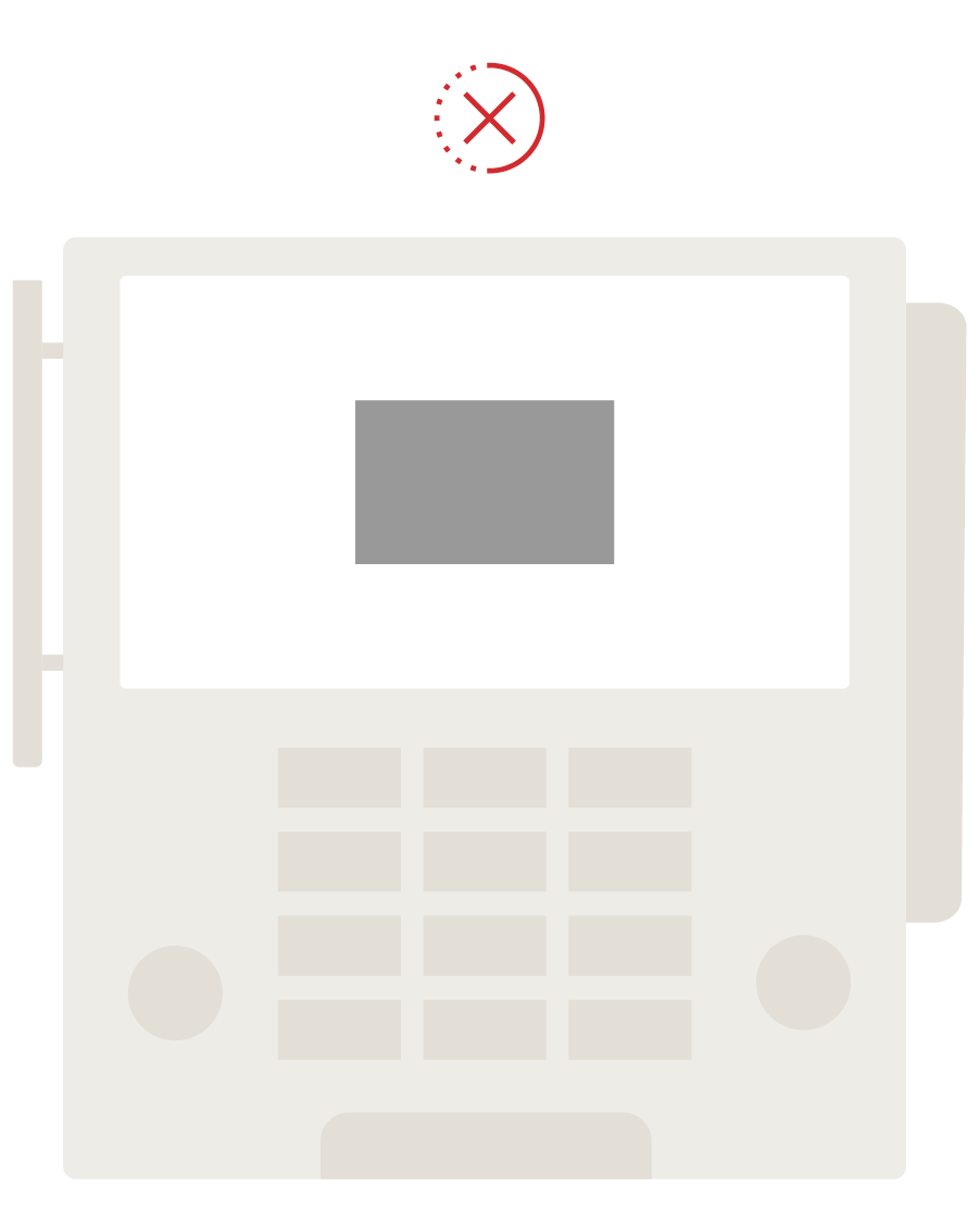 Image of non-compliant credential load Image of non-compliant merchant payment terminal