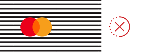 Image of insufficient background contrast for the Mastercard logo Image of insufficient background contrast for the Mastercard logo
