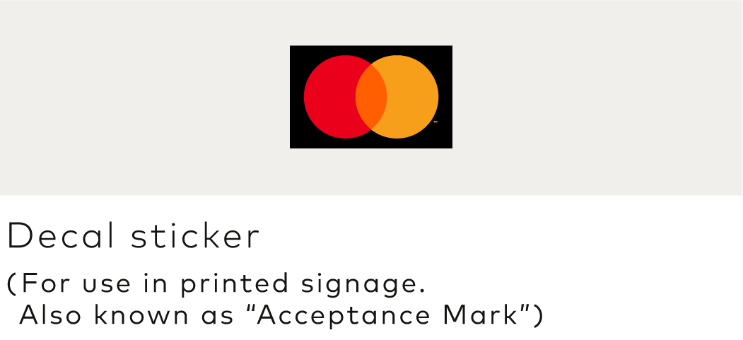 Image of the Mastercard decal sticker configuration Image of the Mastercard decal sticker