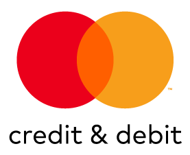 Mastercard Credit & Debit mark for use on white and light backgrounds