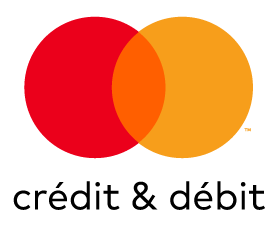 Mastercard Crédit & Débit mark for use on white and light backgrounds